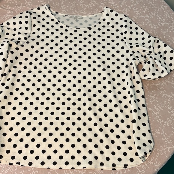 Green Envelope polkadot top size 2X - Picture 7 of 8